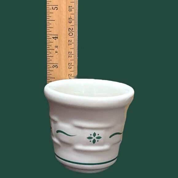 Longaberger Pottery Woven Traditions Heritage Green Lot of 2 VOTIVE CUPS - Picture 4 of 6